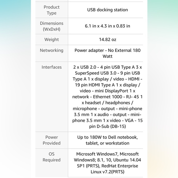 Dell Dock with 180W Adapter (4W2HW) - Picture 8 of 8